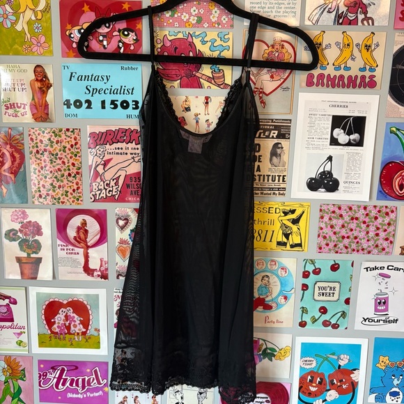 Y2K Elegant Black floral bow Lace Slip Dress - Picture 8 of 10